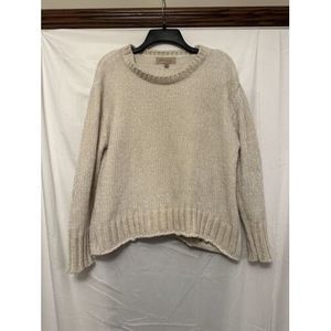 Philosophy M Ivory Chenille Knit Pullover Sweater Velvet Super Soft Long‎ Sleeve